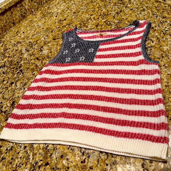 Lucky Brand American Flag Knit sweater tank top - Large - Picture 1 of 6